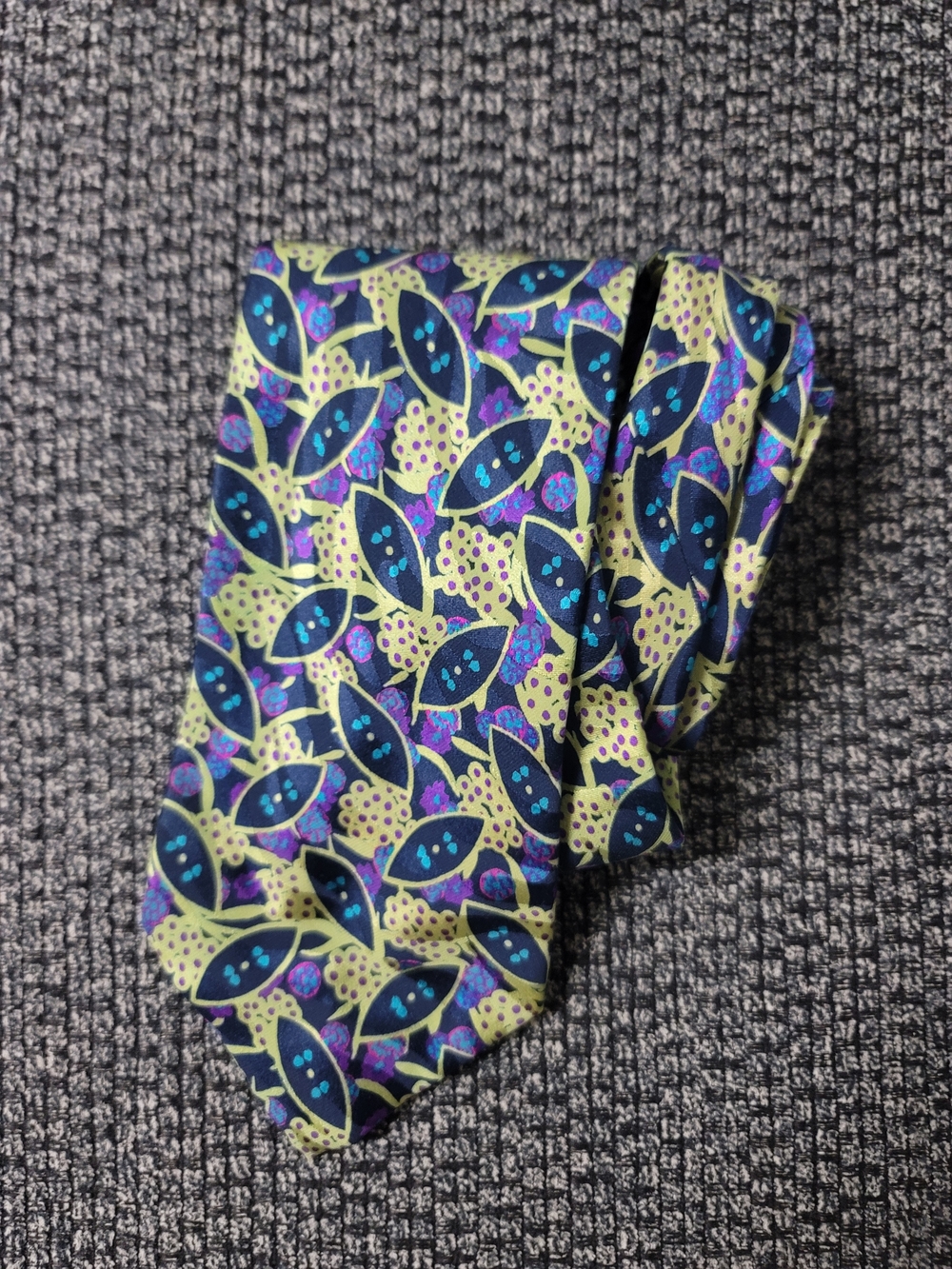 Brioni Navy Green Purple Tie 100% Silk Made In Italy
